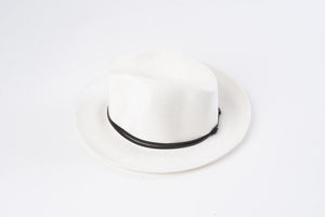 TRAVAUX EN COURS - Borsalino hat leather strap White - Frenchbazaar -Travaux en cours