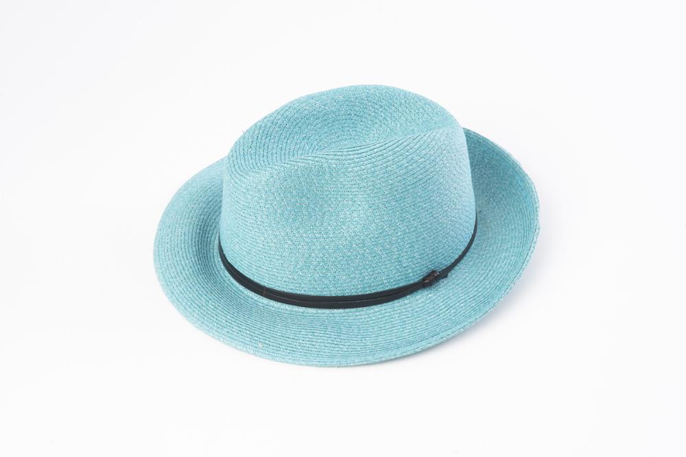 TRAVAUX EN COURS - Borsalino hat leather strap Turquoise - Frenchbazaar -Travaux en cours
