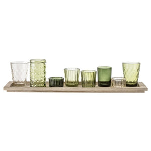 BLOOMINGVILLE - Votive Glass, Green Set of 9 - Frenchbazaar -Bloomingville