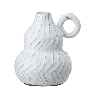 BLOOMINGVILLE -Deco Vase White Terracotta - Frenchbazaar -Bloomingville
