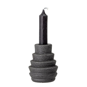 Candlestick, Black, Stoneware - Frenchbazaar -Bloomingville