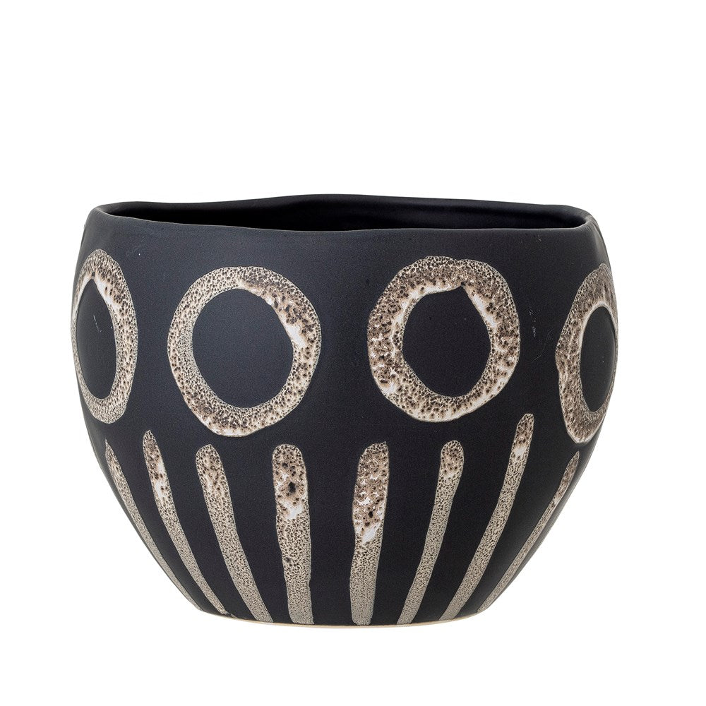BLOOMINGVILLE -Magnus Flowerpot, Black, Stoneware
