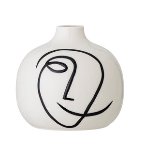 BLOOMINGVILLE -Norma Round Vase White, Stoneware
