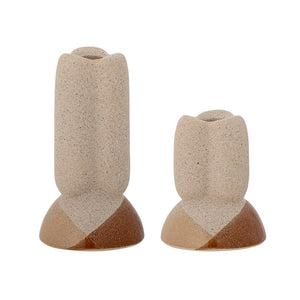 BLOOMINGVILLE - INESS  Candlestick, Brown, Stoneware