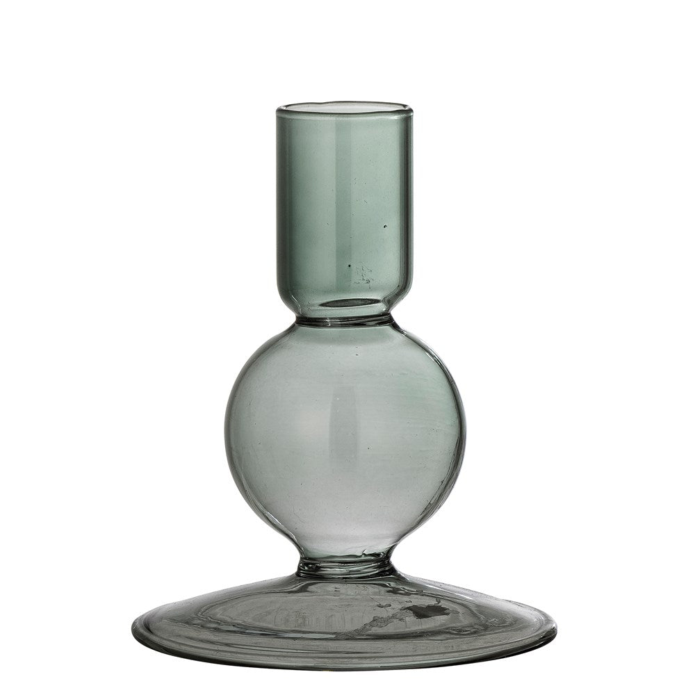 BLOOMINGVILLE -Isse Green Glass Candlestick,