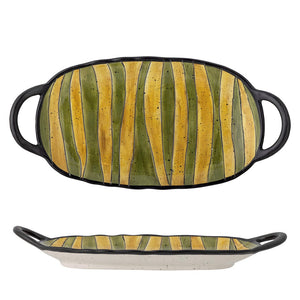 BLOOMINGVILLE - LILIE Serving Plate, Green, Stoneware