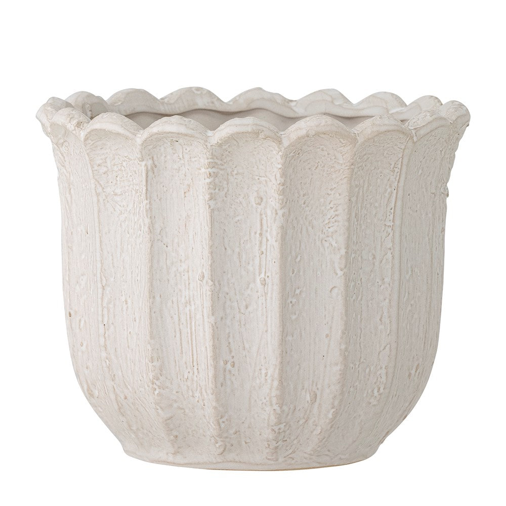 BLOOMINGVILLE - CHACA Flowerpot, White, Stoneware