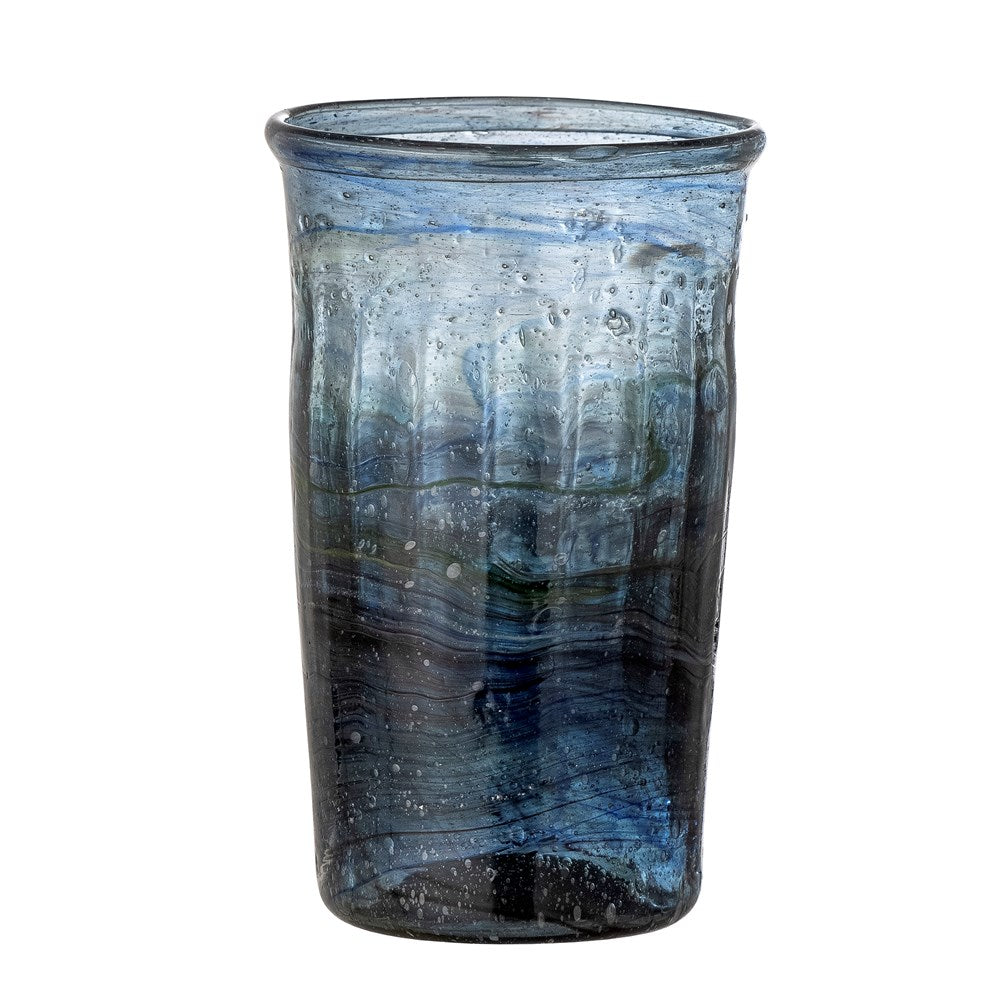 BLOOMINGVILLE - TAJA Drinking Glass, Blue, Recycled Glass