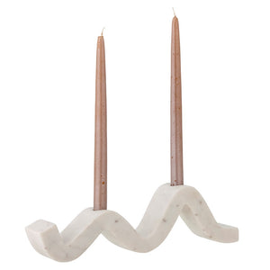 BLOOMINGVILLE-Peggy Candle Holder, White, Marble