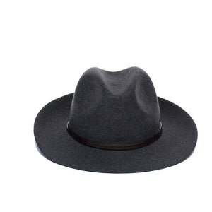 TRAVAUX EN COURS -Felt Fedora Hat Antracite Leather Strap