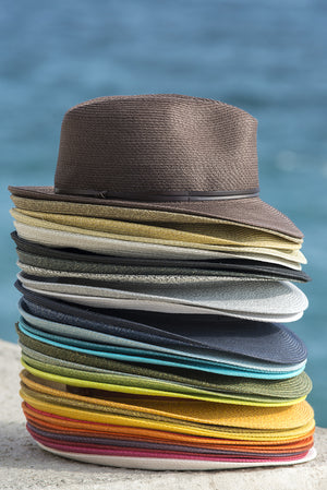 TRAVAUX EN COURS - Borsalino hat leather strap Almond - Frenchbazaar -Travaux en cours