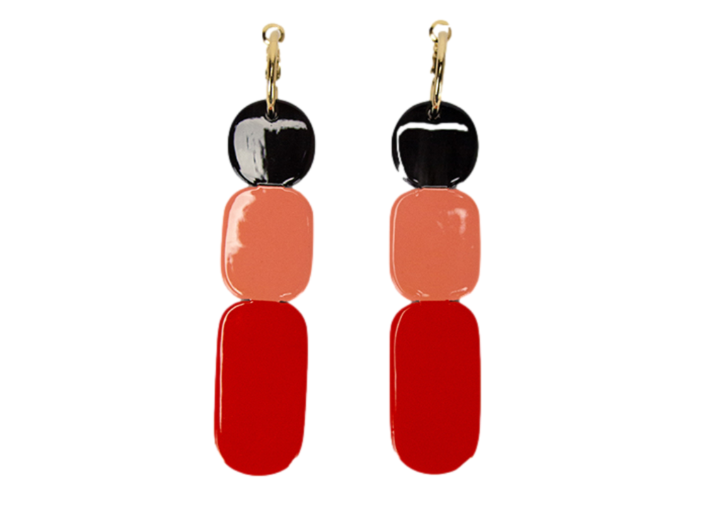 Totem Black & Red Earrings - Ma Poesie