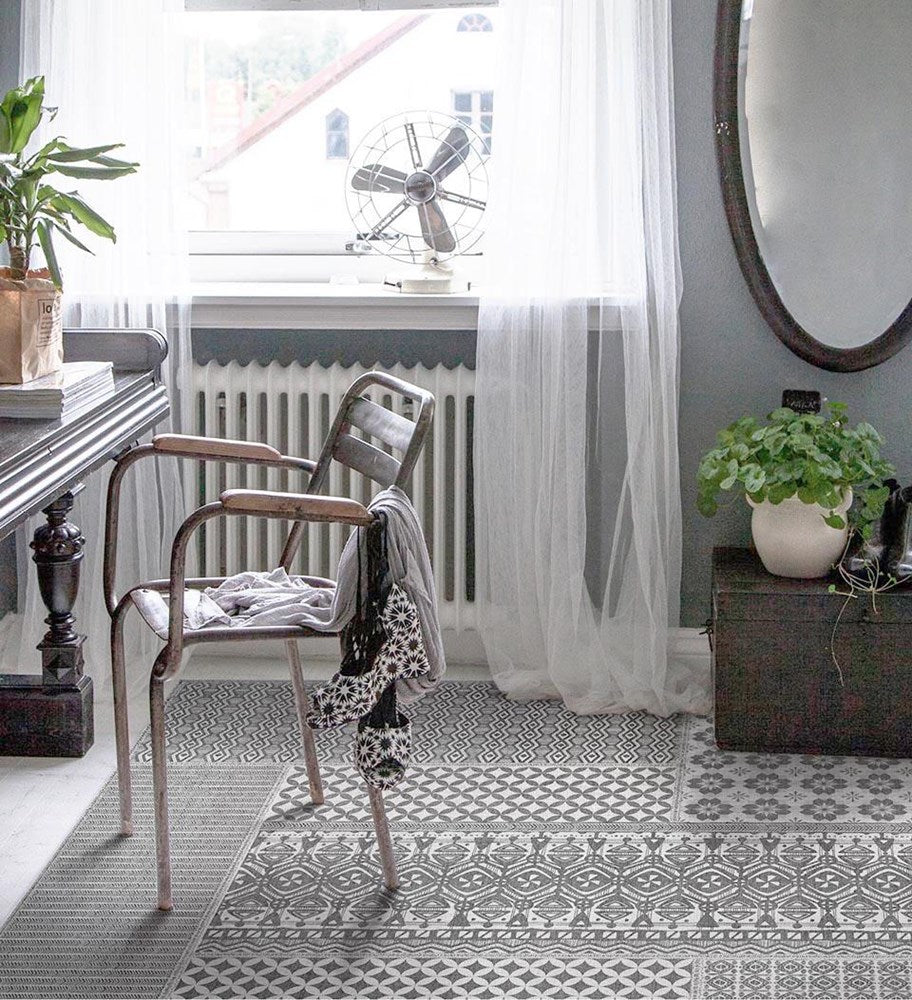 BEIJA FLOR- INCA GRAY Vinyl Rug