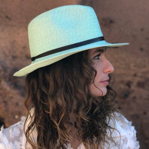 TRAVAUX EN COURS - Borsalino hat leather strap Jade