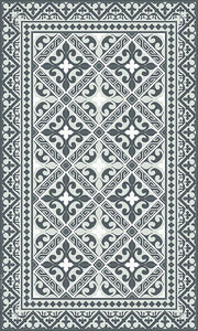 BEIJA FLOR Vinyl Rug- Flor de Lis Gray