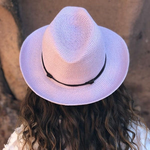 TRAVAUX EN COURS - Borsalino hat leather strap Lilac