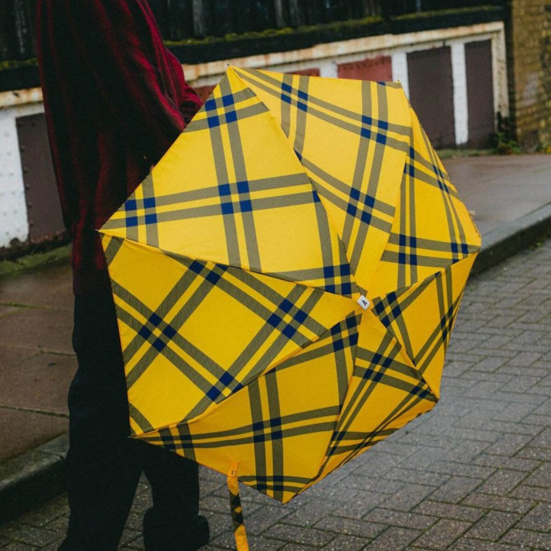 ANATOLE -Yellow Tweed Gingham micro-umbrella - FINSBURY
