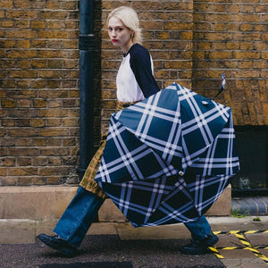 ANATOLE-B&W Tweed Gingham micro-umbrella CAMDEN