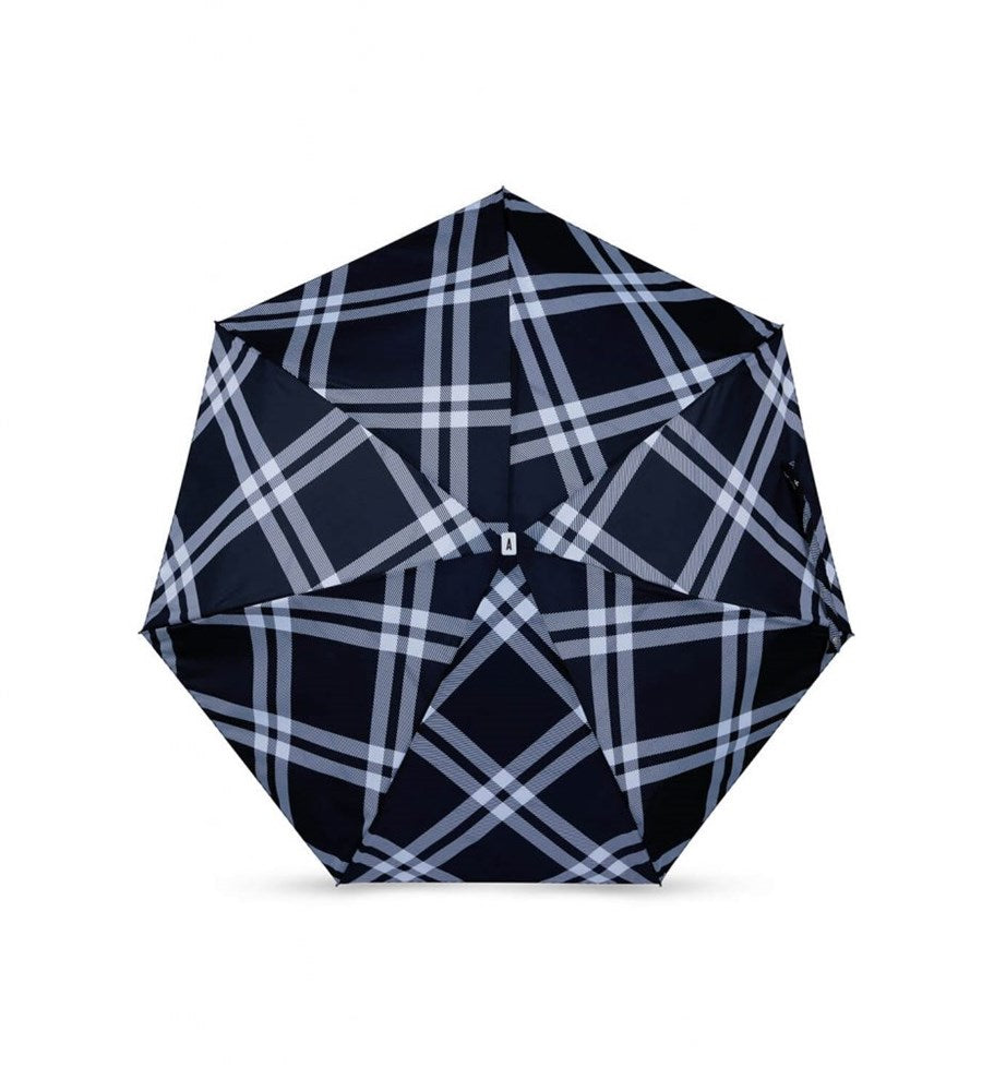 ANATOLE-B&W Tweed Gingham micro-umbrella CAMDEN