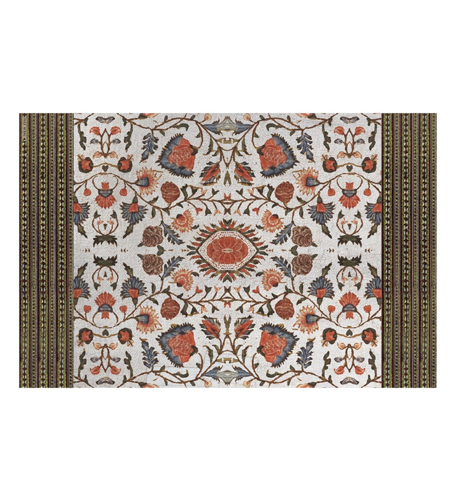BEIJA FLOR- BOHEMIAN GARDEN WHITE Rectangular Vinyl Placemat