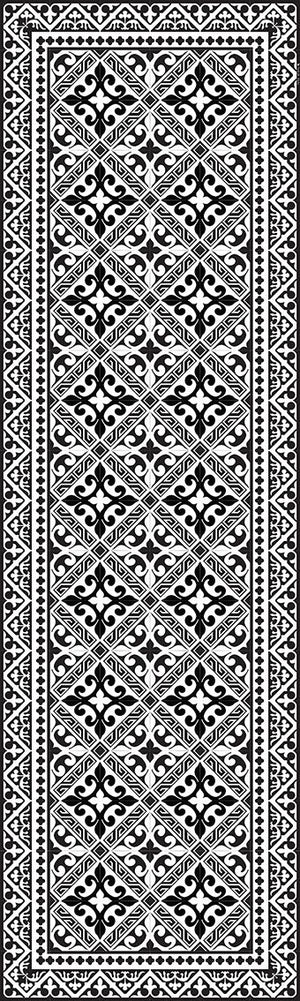 BEIJA FLOR- B&W Flor de Lis table runner