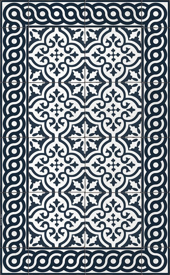 BEIJA FLOR Vinyl Rug- Mountain Indigo