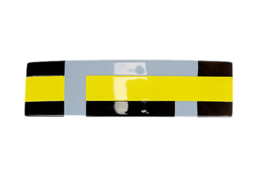 Stripe Yellow Blue Grey Hair Clip