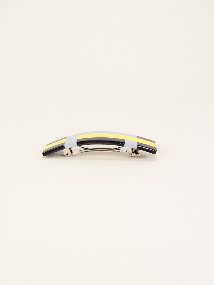 Stripe Yellow Blue Grey Hair Clip