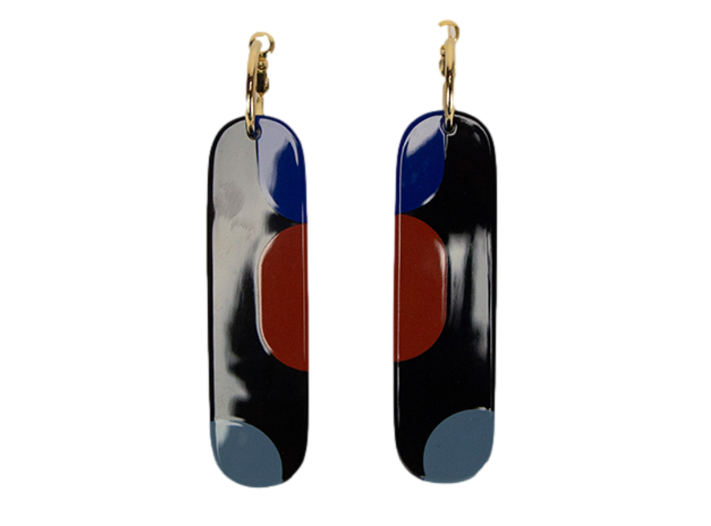 Athena Black & Blue Earrings - Ma Poesie