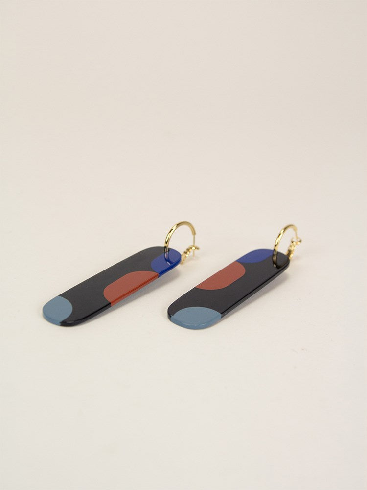 Athena Black & Blue Earrings - Ma Poesie