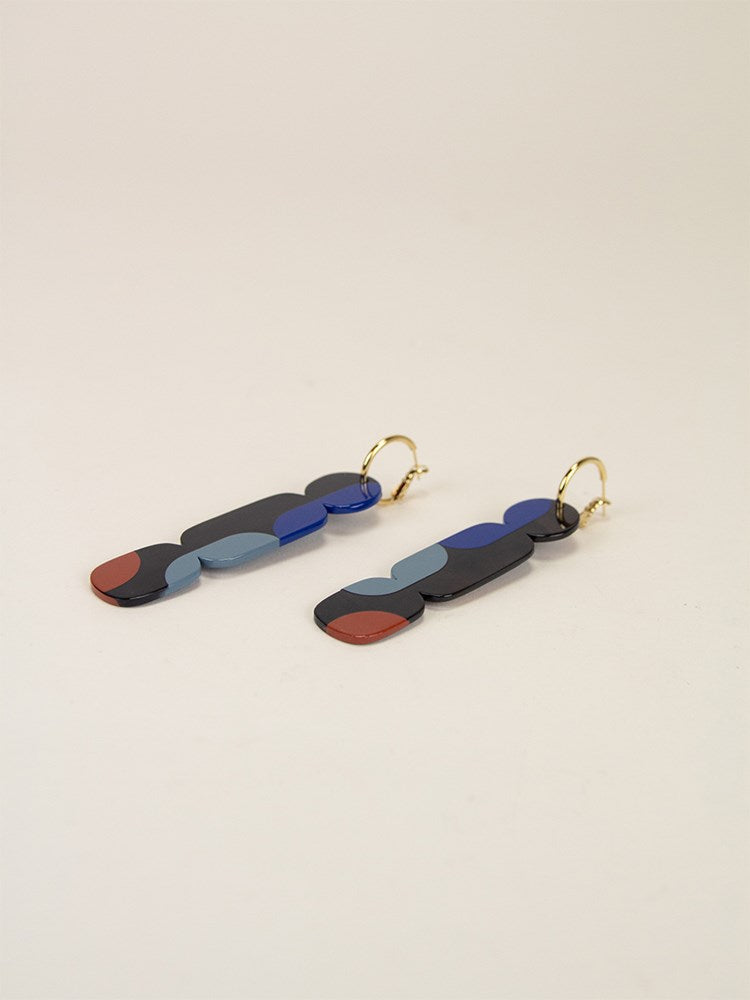 Nymphe Black & Blue Earrings - Ma Poesie