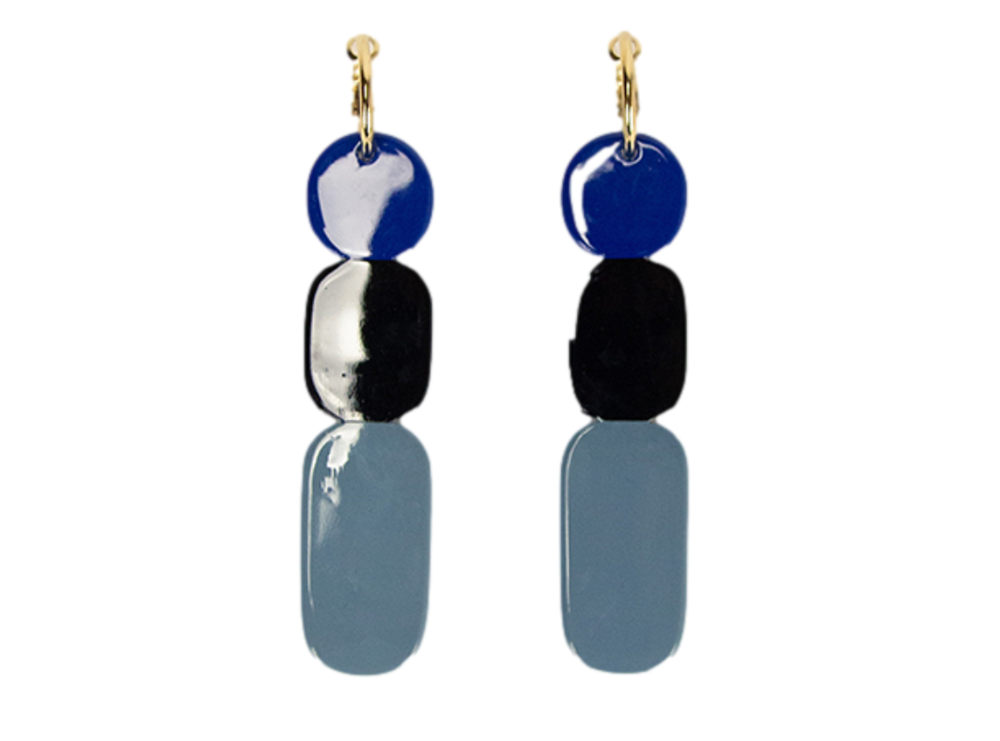 Totem Black & Blue Earrings - Ma Poesie