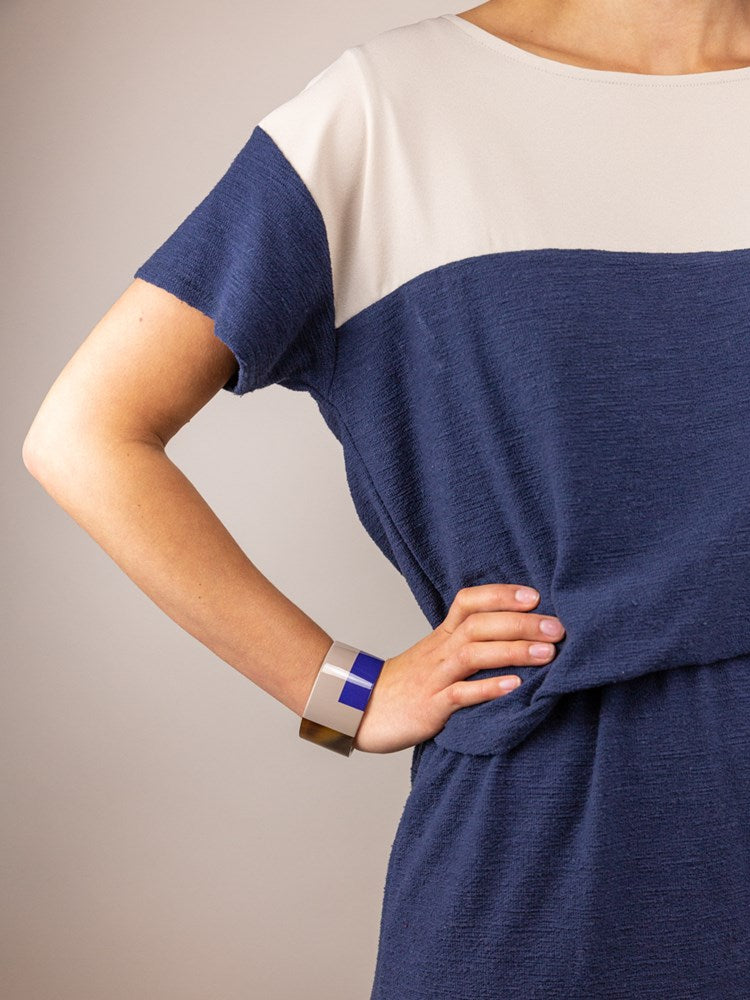 Bicolour Cuff Indigo & Cream