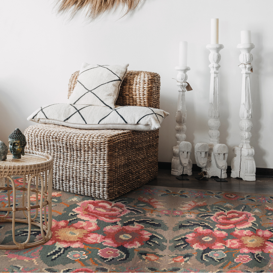 BEIJA FLOR - MARY Natural Vinyl Rug