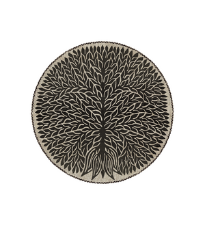 BEIJA FLOR - Tree of Life Black Round Placemat